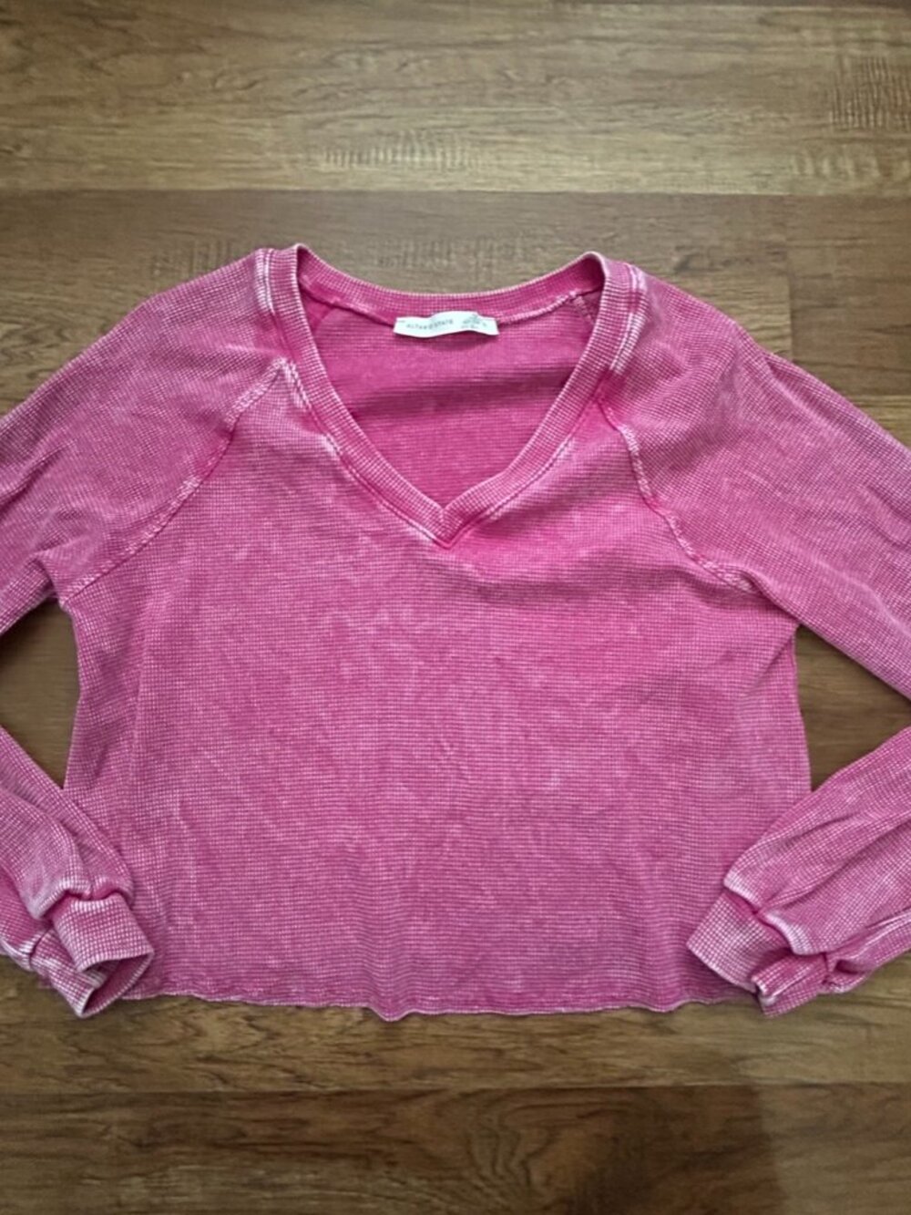 Altar'd State Waffle V-Neck Top